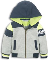 Dirkje - baby vest - Grey melee+navy+neon yellow - maat 74