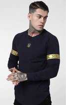 SikSilk L/S Tech Tee - Navy & Gold