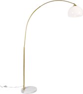 QAZQA arc-basic - Moderne Vloerlamp | Staande Lamp - 1 lichts - H 170 cm - Goud/messing -  Woonkamer | Slaapkamer