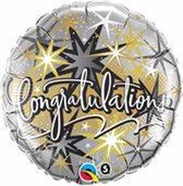 Qualatex - Folieballon Congratulations Goud Zilver 46 cm