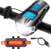 Multifunctionele fietslamp met snelheidsmeter + achterlamp