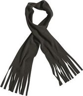 Fleece sjaal met franjes zwart