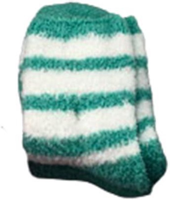 Warme Comfy Home sokken - Huissokken - Sokken - kindersokken - Groen / Wit - Maat 31-36 - 2 paar