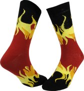 Joyful Socks "Happy Fire Mix", Giftbox met 3 paar sokken, 3 verschillende kleuren met 3 x verschillende prints, maat 37 - 43. NU MET HOGE KORTING OP DE ADVIESPRIJS!!!!