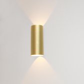 Wandlamp Brody 2 Goud - Ø7,2cm - LED 2x4W 2700K 2x360lm - IP54 - Dimbaar > wandlamp binnen goud | wandlamp goud | muurlamp goud| led lamp goud | sfeer lamp goud | design lamp goud