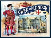Wandbord Metaal – Tower of London - 41x30 cm - Vintage muurbord