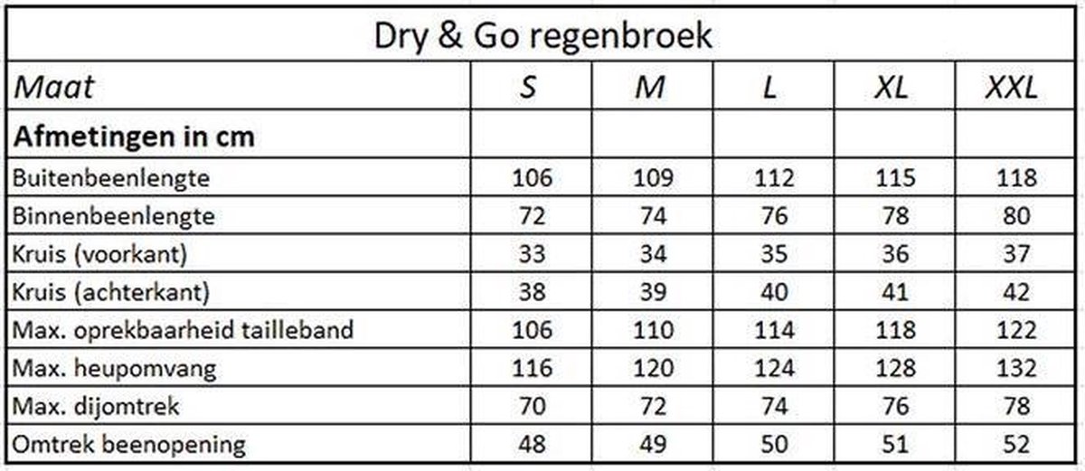 Lynx Regenbroek Dry & Go Heren Nylon Zwart Maat S