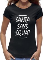 Santa Says Squat dames T-shirt / kerst / shirt - maat M