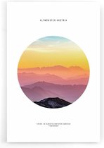 Walljar - Sunrise Mountain Altmünster - Muurdecoratie - Poster met lijst