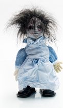 Partychimp Bewegende Scary Doll Met Licht En Geluid Halloween Decoratie Halloween Versiering - 30 cm