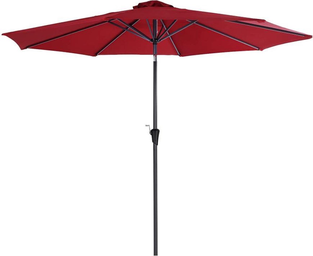 MIRA Home - Parasol - Tuinparasol - Tuin - Polyester - Staal - Rood - 300x236