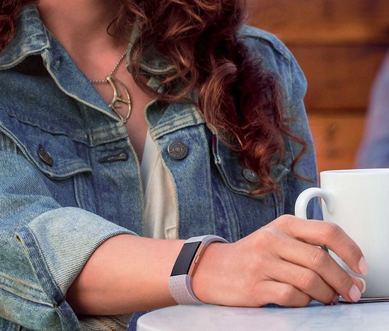 watchbands-shop.nl Bracelet en silicone - Fitbit Charge 2 - Bleu foncé - Grand
