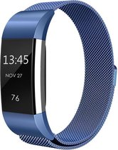 Milanees Bandje voor Fitbit Charge 2 – Small – RVS Milanees Watchband voor de Activity Tracker – Blauw (Blue)– Band met Magneetsluiting