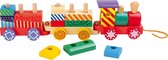 Figurine à tirer / animal de trait bois - train en bois (couleurs vives) - jouets en bois à partir de 1 an