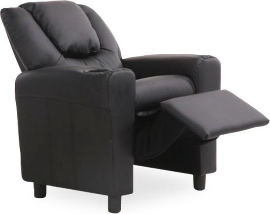 hebben Halve cirkel hybride Kinder Relax fauteuil Mini verstelbaar pu Zwart | bol.com