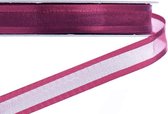 Organza Lint Satijnrand 10mm (1,0cm) Bordeaux Rood | Organza Satijn Lint | Luxe Kwaliteit | Kerst Lint | Cadeau lint| Rol van 22,85 Meter