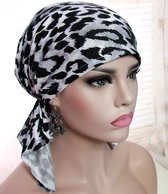 Bandana chemomuts hoofddoek voor haarverlies multi tuquoise maat one size