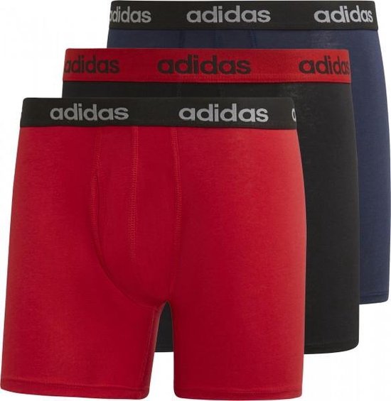 adidas Boxers 3-pack - rood/zwart - maat L | bol.com