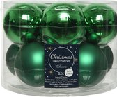 40x Kerst groene glazen kerstballen 6 cm - glans en mat - Glans/glanzende - Kerstboomversiering kerst groen