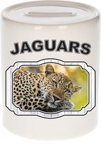 Dieren liefhebber luipaard spaarpot  9 cm jongens en meisjes - keramiek - Cadeau spaarpotten jaguars/ luipaarden liefhebber