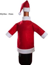 Wijnfleshoes - Kerstman Kerst Feest Wijnfles Hoes Versiering Aankleding Inpak