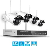 Compleet Camera Beveiliging Set met 4x Wifi IP Camera - Draadloos - Beveiligingscamera voor Buiten - Bewakingscamera - 500GB Harde Schijf