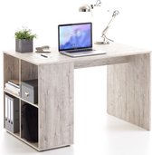 Bureau met schappen aan zijkant, afm. 117x73x75cm, kleur zandeiken, gamebureau