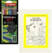 Tekenset | Kleurboek ‘’De natuur in! ’’+ STABILO kleurpotloden (12) | Kleurboek voor volwassen | Kleurpotloden voor volwassenen |Tekenen | Kleuren | Stiften | Leren tekenen | Kleuren voor vol