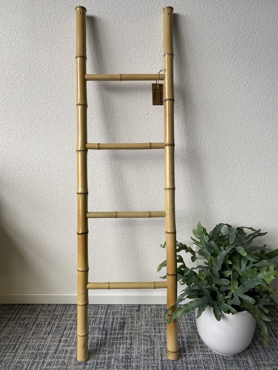 Bamboo Vibes Houten Decoratie Ladder Bamboe Decoratieve