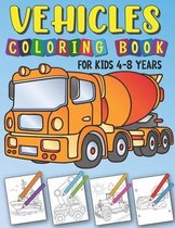 Vehicles Coloring Book For Kids 4-8 years