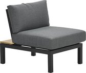 Garden Impressions Antoinette lounge fauteuil - teak look - carbon black/ mystic grey