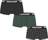 Urban Classics - 3-Pack Boxershorts set - S - Zwart/Groen