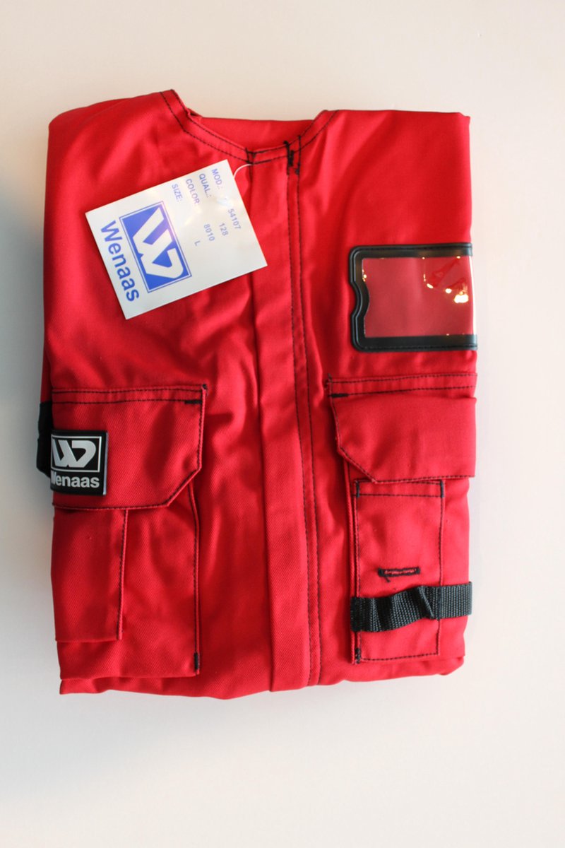 Wenaas - Professioneel Gereedschapsvest | Werkvest | Toolvest - Polykatoen 245g/m2 - Rood/zwart