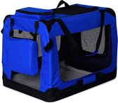 Rexa ® Opvouwbare hondentas voor transport | (XL) 82x58x58 cm Blauw | Inclusief schouderriem | Honden reistas | Dieren transporttas