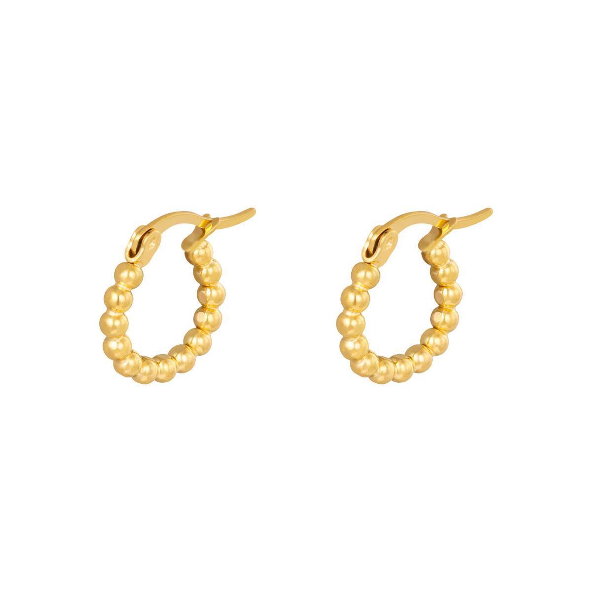 Oorringen bolletjes goudkleurig 15mm
