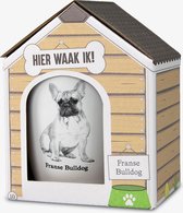 Mok - Hond - Cadeau - Franse Bulldog - In cadeauverpakking met gekleurd lint