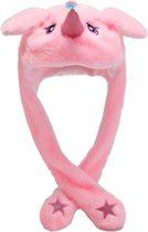 JAXY Bunny Hat - Muts Met Oorflappen - Muts met Oren - Kawaii Konijn Muts - Eenhoorn - Roze