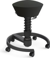 Aeris Swopper - ergonomische bureaukruk - zwart onderstel - zwarte zitting - zachte wielen - kunstleer - standaard