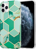 Green Pattern Marmer geschikt voor Apple iPhone 11 Pro Max hoesje - groen