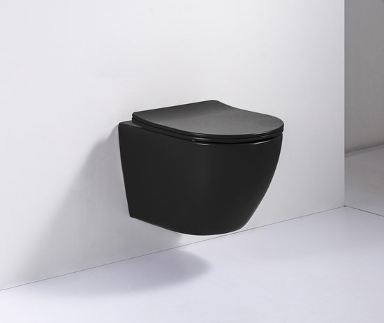 Star & Art | Hangend Toilet | Mat Zwart | Softclose | Nano Coating Rimless Functie | bol.com