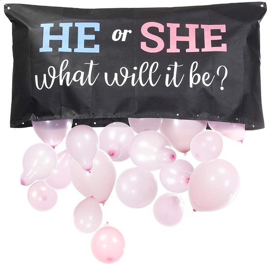 Ballon Gender Reveal Versiering Set Ballonnen Ballon   Boy or Girl | He or She | Nieuw 2021 |