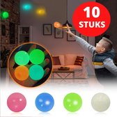 MADINE 10x Sticky Balls - Originele Globbles - Glow in the Dark - 3 Kleuren - Stress Verminderend - Tiktok Trend - Klevende Plafond Bal - Fidget Toys - sticky balls glow in the dark