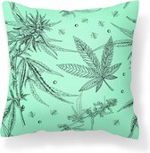 Sierkussen met wiet cannabis marijuanas patroon - 50x50cm