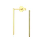 Joy|S - Zilveren Bar oorbellen - staaf - 1 x 20 mm - 14k goudplating