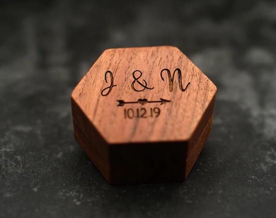 Ringdoosje hout gepersonaliseerd met uw eigen tekst! - aanzoek - bruiloft -  verloving... | bol.com