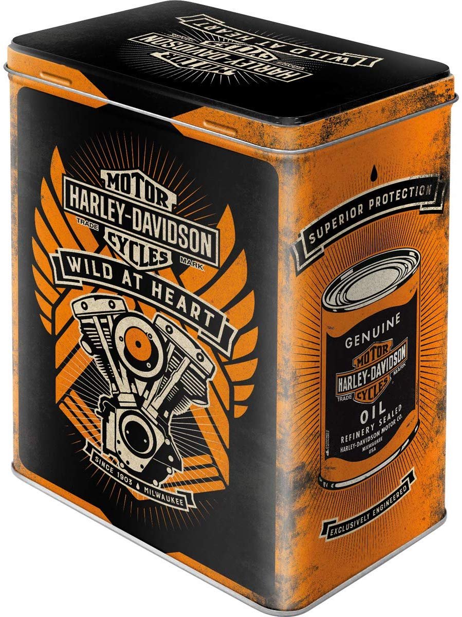 Bewaar Blik - Harley Davidson Wild At The Heart (relief uitgevoerde blik met officiele licentie)