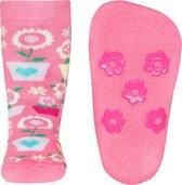Ewers antislip sokken licht roze met bloemen