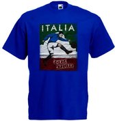 retro T-shirt Italië voetbal 'Forza Azzurri' maat L