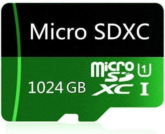 Carte Micro SD 1024 Go Carte mémoire TF Haute Vitesse de Classe 10 Carte Micro SD SDXC avec Adaptateur