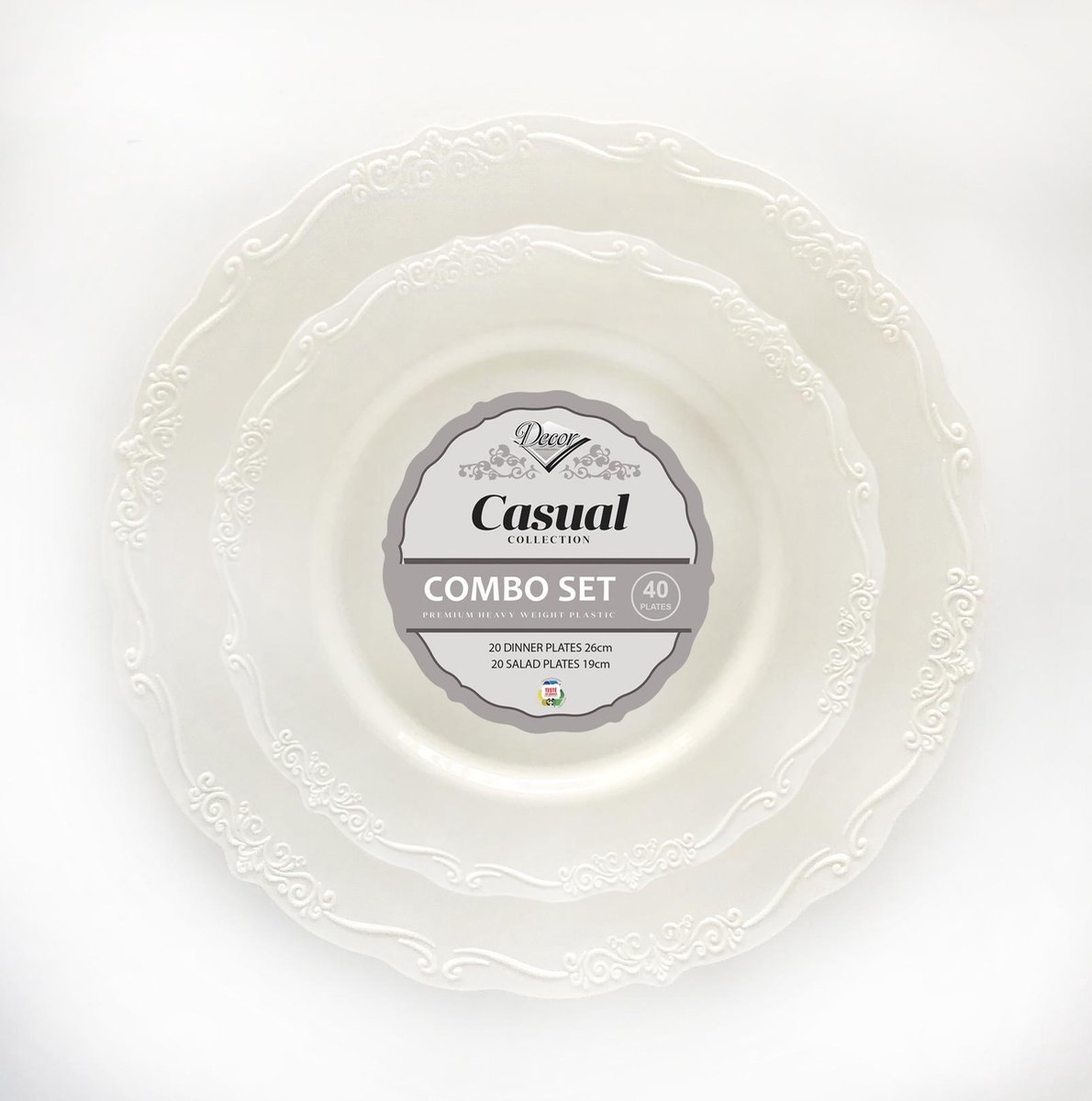 Casual - Servies Set, Crème 40Stuks- Kunstof